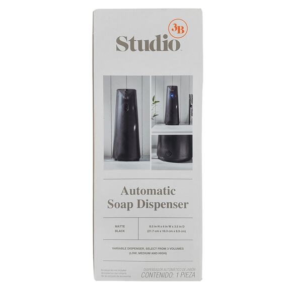 Studio 3B Finch Touchless Automatic Sensor Soap Dispenser Matte Black 10oz New - Picture 1 of 3